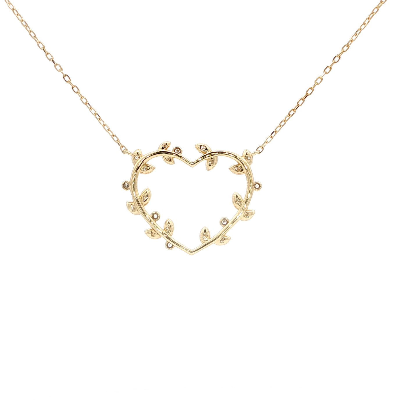 18kt Yellow Gold Olive Heart Pendant