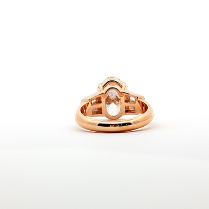 18kt Pink Gold 4.09ct Oval Lab-Grown Diamond Engagement Ring