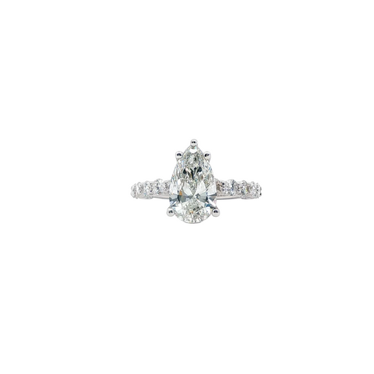 14kt White Gold Lab Diamond Engagement Ring 3ct