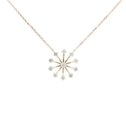 18kt YG Snowflake Pendant .46ctw Rd N