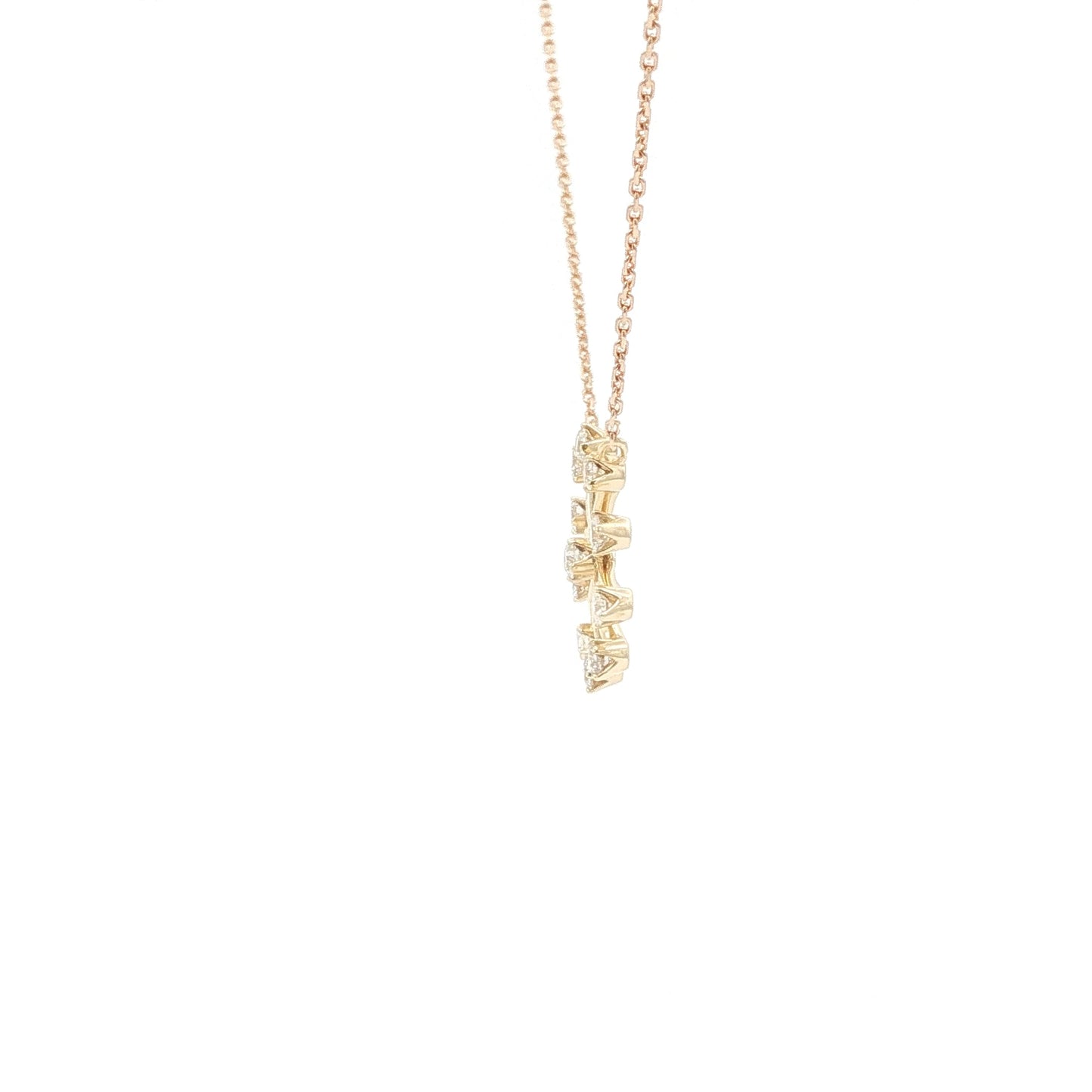 18kt YG Snowflake Pendant .46ctw Rd N