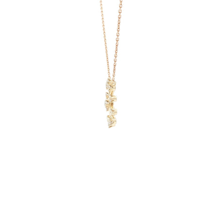 18kt YG Snowflake Pendant .46ctw Rd N