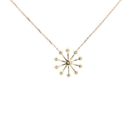 18kt YG Snowflake Pendant .46ctw Rd N