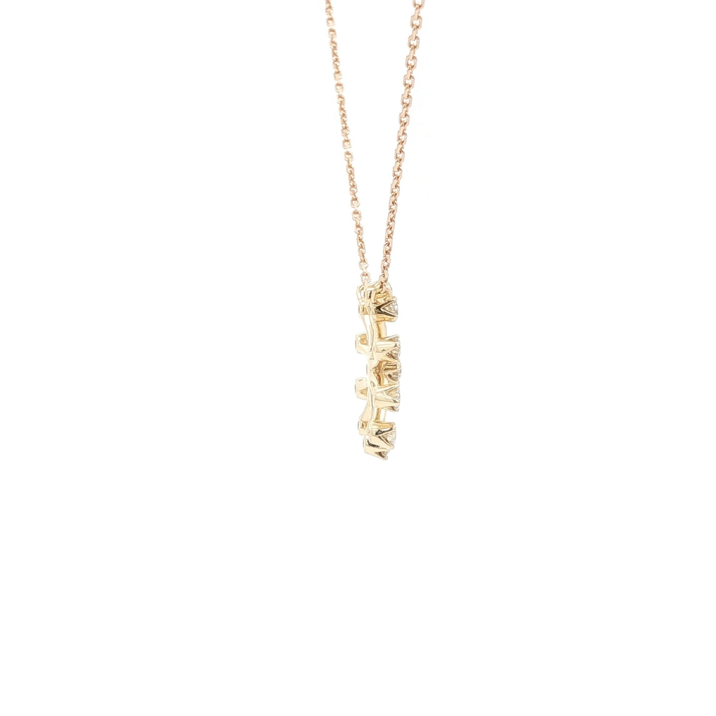 18kt YG Snowflake Pendant .46ctw Rd N