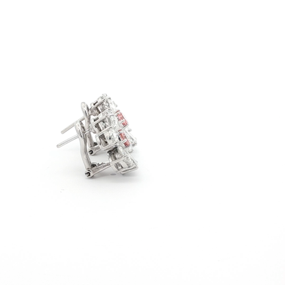 Rosé Petal Diamond Flower Studs