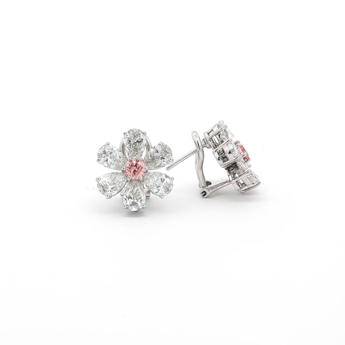 Rosé Petal Diamond Flower Studs