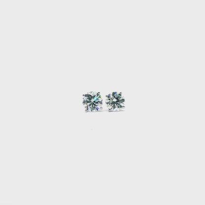 14kt WG 3.10ctw LAB Martini Stud Earrings