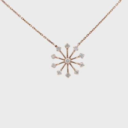 18kt Pink Gold Snowflake Pendant