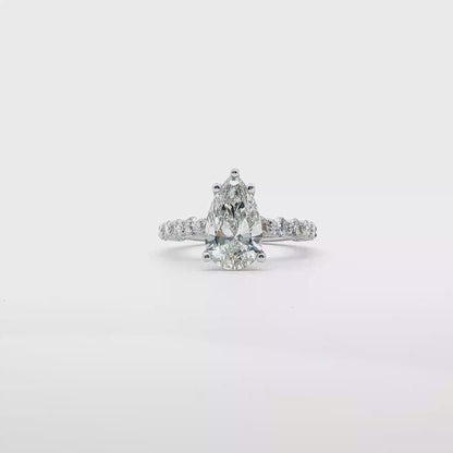 14kt White Gold Lab Diamond Engagement Ring 3ct