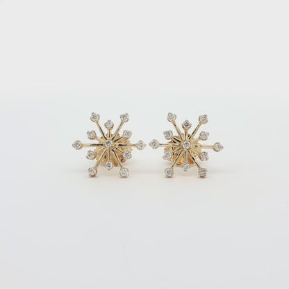 18kt Yellow Gold Mini Snowflake Graduated Earrings