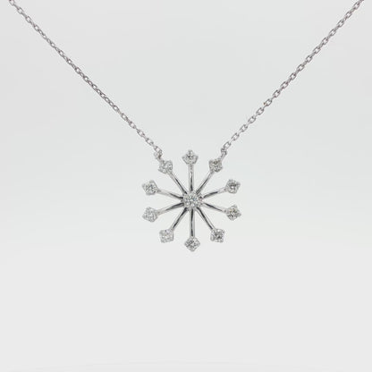 18kt White Gold Snowflake Pendant