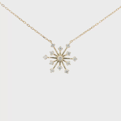 18kt Yellow Gold Snowflake Pendant